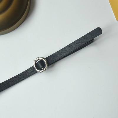 Moderna sieviešu eko ādas josta ar metāla elementu - divi modeļi