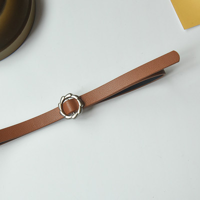 Moderna sieviešu eko ādas josta ar metāla elementu - divi modeļi