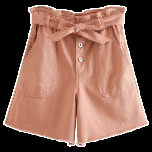 Novi model ženskih kratkih hlača sa remenom u roza boji