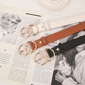 Női öv eko bőrből és fém gyűrűkből