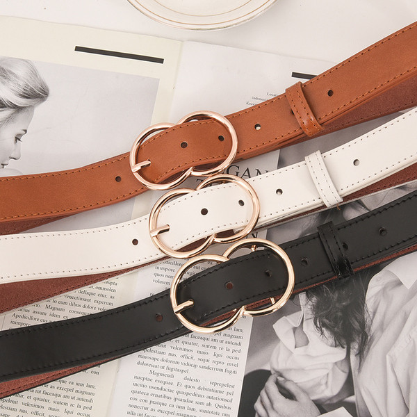 Sieviešu josta no eko ādas un metāla gredzeniem