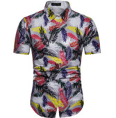 Ikdienas krekls ar īsām piedurknēm un krāsainu rakstu