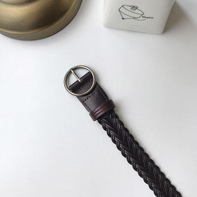 Kožni pleteni remen s metalnim prstenom