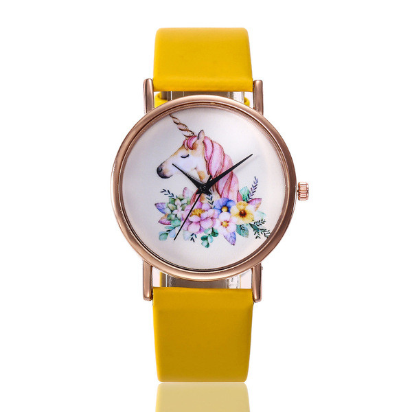 Sieviešu pulkstenis ar vienradža attēlu