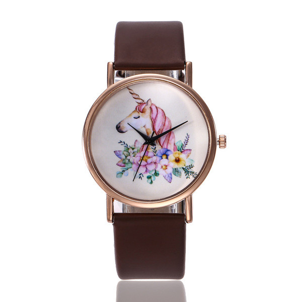 Sieviešu pulkstenis ar vienradža attēlu