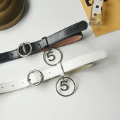 Sieviešu ādas josta ar metāla aksesuāru