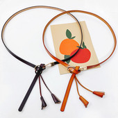 Sieviešu slaida josta ar mākslīgās ādas pušķi