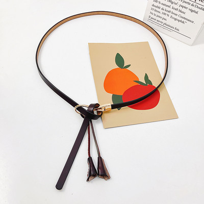 Sieviešu slaida josta ar mākslīgās ādas pušķi