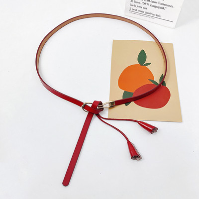 Sieviešu slaida josta ar mākslīgās ādas pušķi