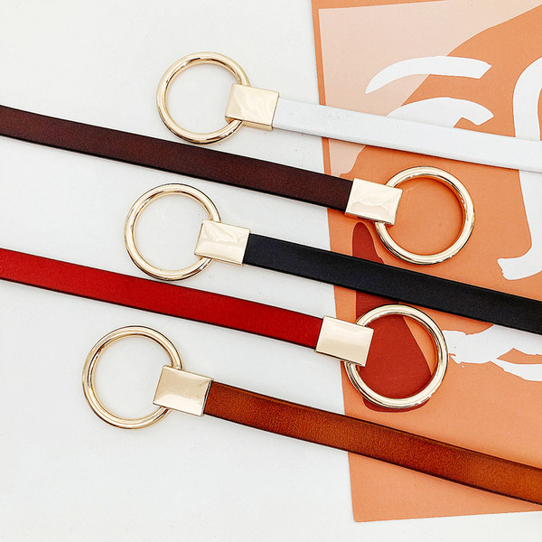 Slaida sieviešu josta ar metāla gredzenu