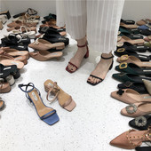 Ikdienas sandales ar plānām lencēm un zemu biezu papēdi