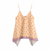 Modern női pöttyös felső - kivágott modell