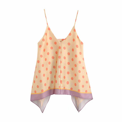 Modern női pöttyös felső - kivágott modell