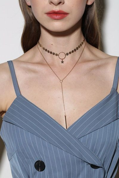 Κρεμαστό κολιέ πολλαπλών σειρών σε χρυσό χρώμα