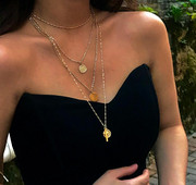 Többsoros női nyaklánc arany színben