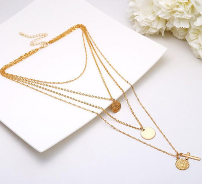 Többsoros női nyaklánc arany színben