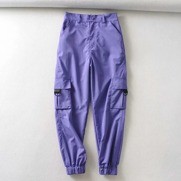 Női sportnadrág - magas derékkal és zsebekkel