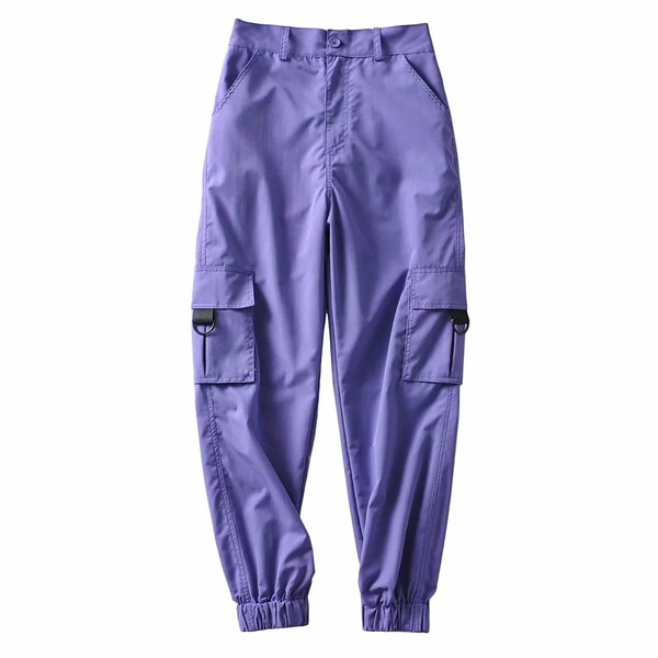 Női sportnadrág - magas derékkal és zsebekkel