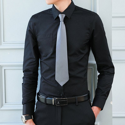 Elegáns férfi ing hosszú ujjal és gombokkal - nagy méretben