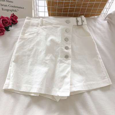 Fusta scurta de dama cu nasturi si talie inalta