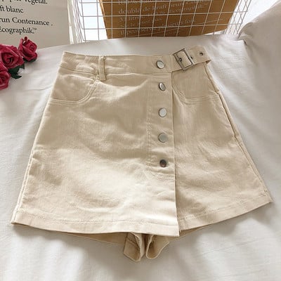 Fusta scurta de dama cu nasturi si talie inalta