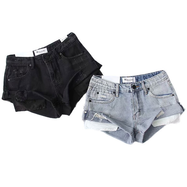 Ženske traper kratke hlače sa poderanim motivima