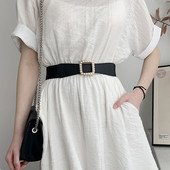 Női rugalmas öv fém csattal és gyöngyökkel