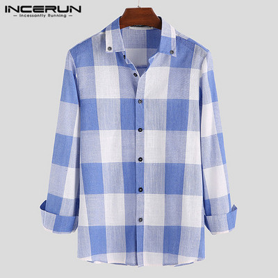 Modern kockás ing klasszikus gallérral