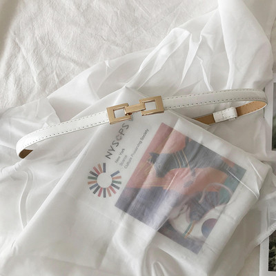 Női vékony eco-bőr öv fém csattal