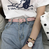 Női bőr öv fém szívvel