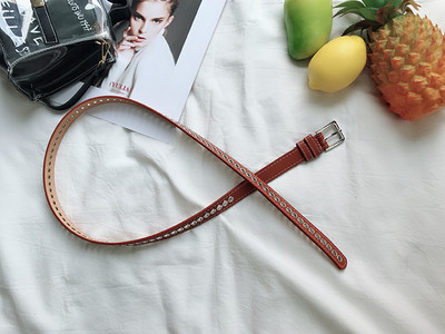 Modern női öv fém elemmel - öko bőr