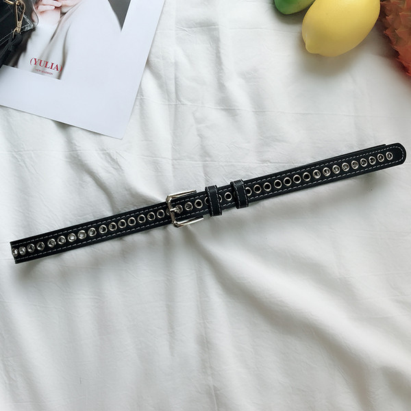 Modern női öv fém elemmel - öko bőr