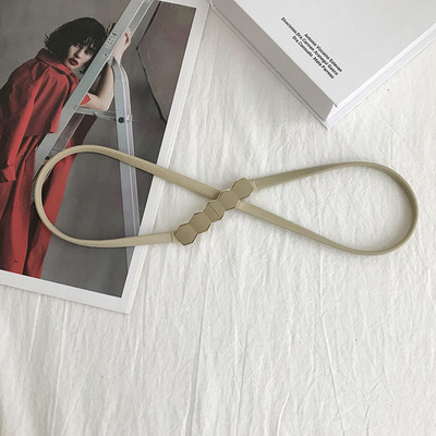 Plonas moteriškas odinis diržas, tinkantis prie juosmens