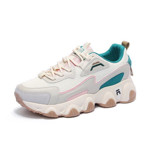 Γυναικεία casual αθλητικά παπούτσια με κορδόνια σε άσπρα και ψηλά πέλματα