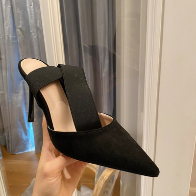 női elegáns szandál hegyes modell eco velúrból