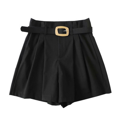 Γυναικεία σορτς με υψηλή μέση και ζώνη