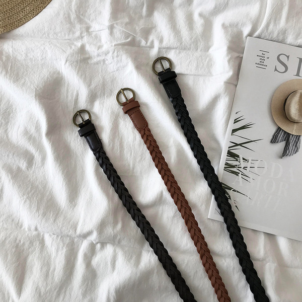 Öko bőrből készült női kötött öv