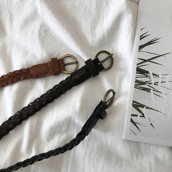 Öko bőrből készült női kötött öv