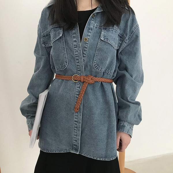 Öko bőrből készült női kötött öv