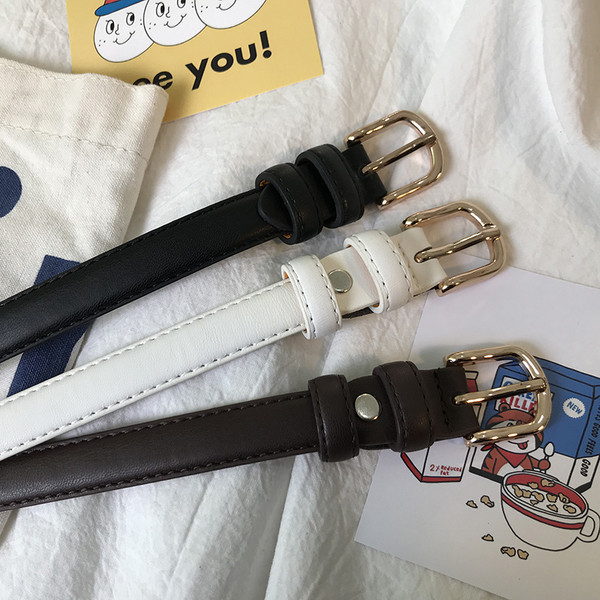 Női bőr öv fém csattal