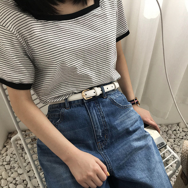 Női bőr öv fém csattal