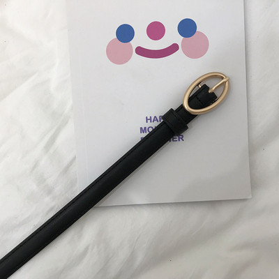 Õhuke naiste nahast vöö metallelemendiga