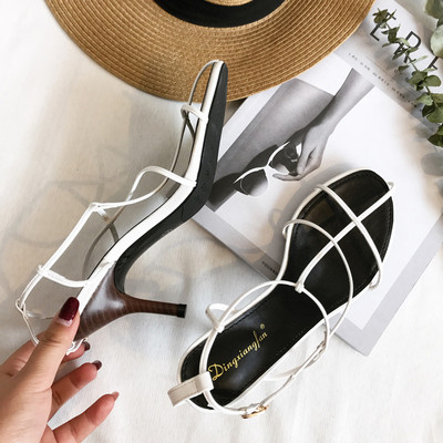 Ženske sandale sa tankim remenčićima i petom