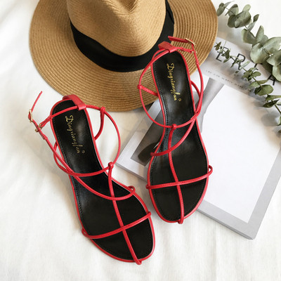 Ženske sandale sa tankim remenčićima i petom