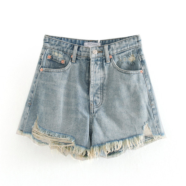 Új modell farmer rövidnadrág szakadt motívumokkal