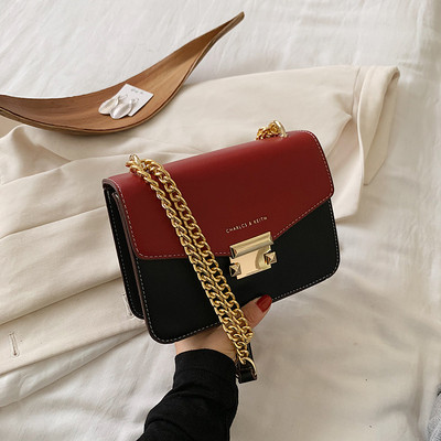 Öko bőrből készült modern női táska hosszú lánccal több színben