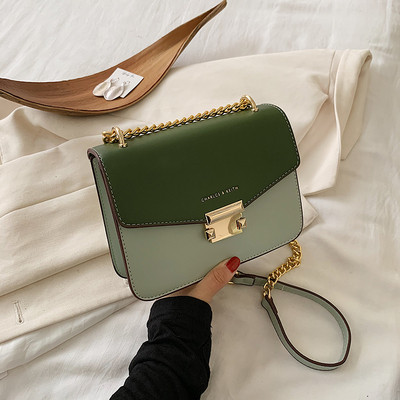 Öko bőrből készült modern női táska hosszú lánccal több színben