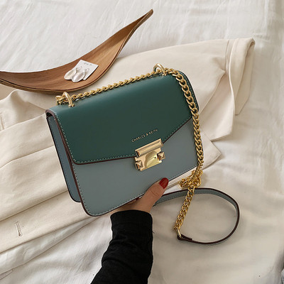 Öko bőrből készült modern női táska hosszú lánccal több színben