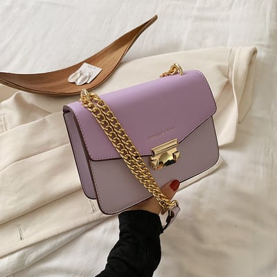 Öko bőrből készült modern női táska hosszú lánccal több színben