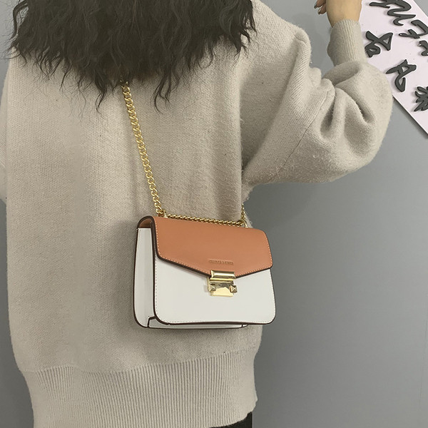 Öko bőrből készült modern női táska hosszú lánccal több színben